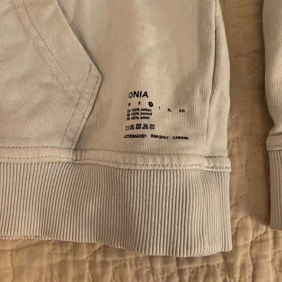 Onia Light Blue Hoodie Sweatshirt Medium - Picture 3 of 6